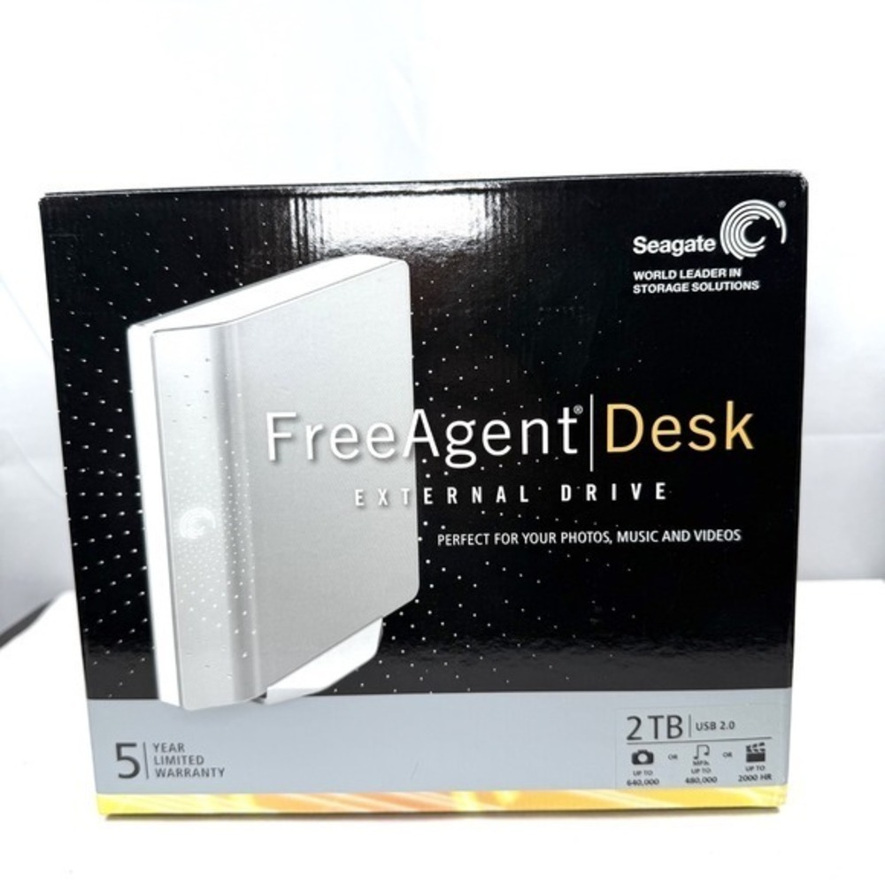 Seagate External FreeAgent Desk 2TB USB 2.0 HDD ST320005FDA2E1-RK / New